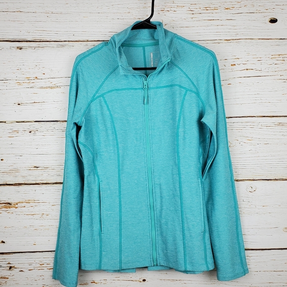 Mondetta Jackets & Blazers - Mondetta Turquoise Zip Front Jacket